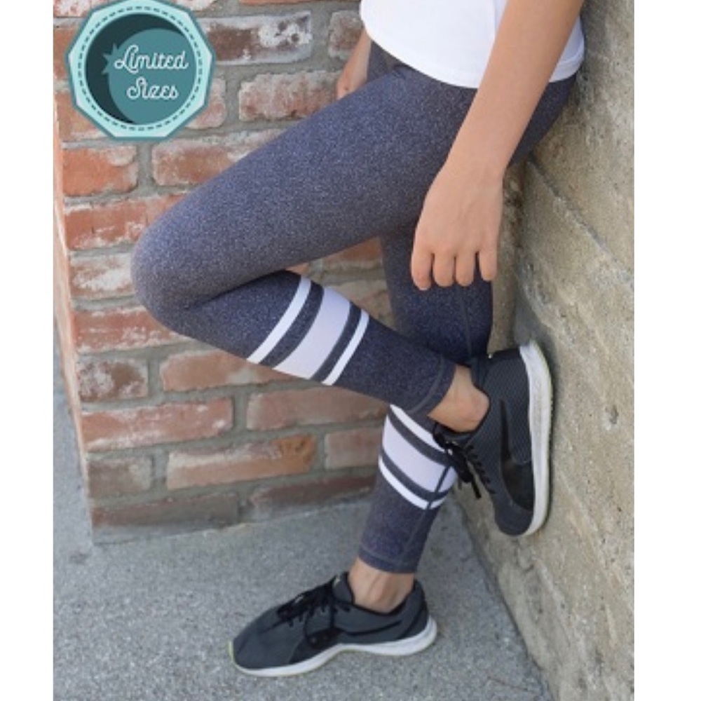 Black Melange Mesh Leggings